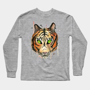 Tiger wild watercolor Long Sleeve T-Shirt